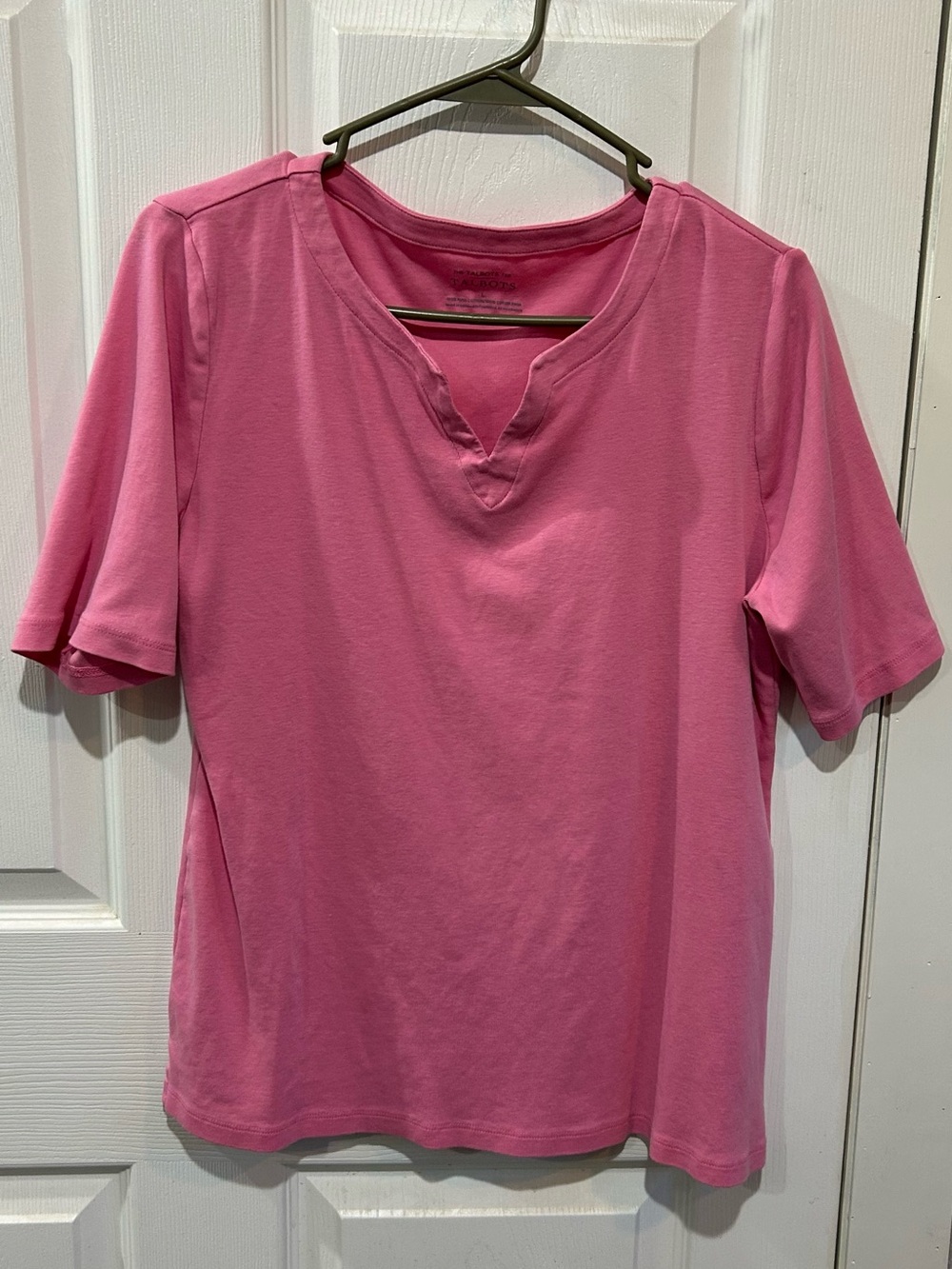 Talbots Women's Pink Notch-Neck Tee